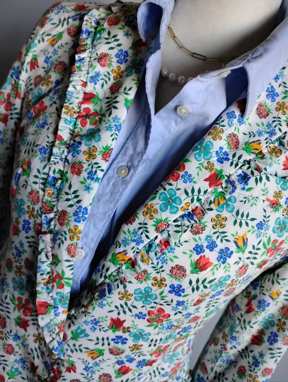 J. Crew Liberty Art Fabric Edenham Blazer Micro Ruffle Floral Classic Size 4